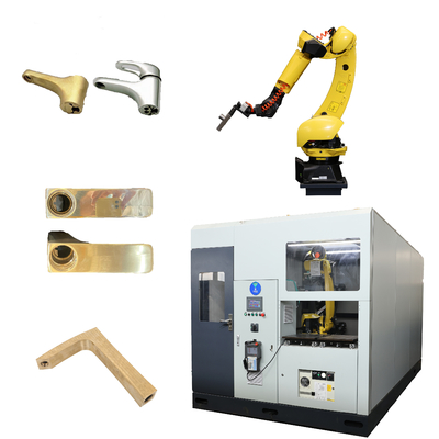 อัตโนมัติ โรบอติก เครื่องบดและเคลือบระบบกับ Multi Brush การตั้งค่าสําหรับ Faucets โลหะ castings อะไหล่โลหะรถยนต์